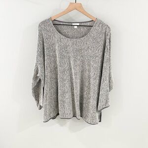 J. Jill Pure Jill Linen Blend Split Hem Tunic Gray Size XL